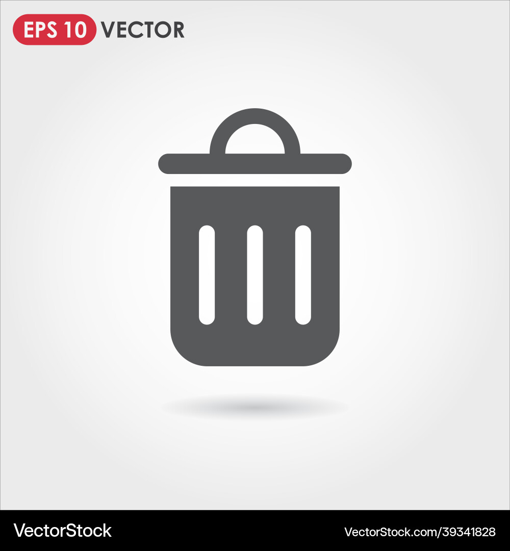 Trash can ui web button icon Trash can ui web button icon Vector Image