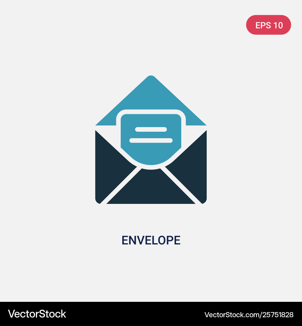 Two color envelope icon from user interface Two color envelope icon from user interface vector image
