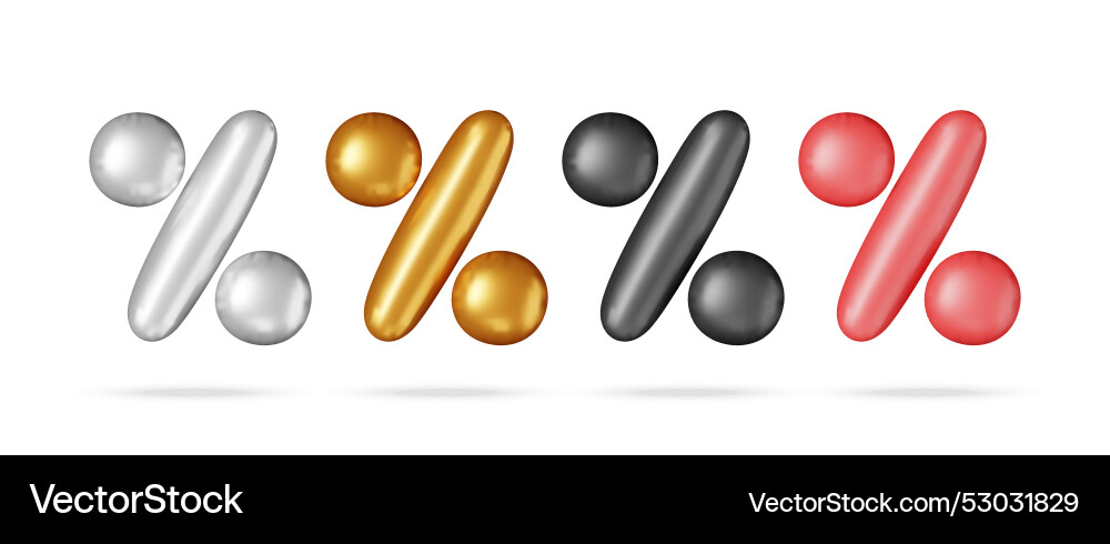 3d set of realistic percent sign balloon 3d set of realistic percent sign balloon vector image