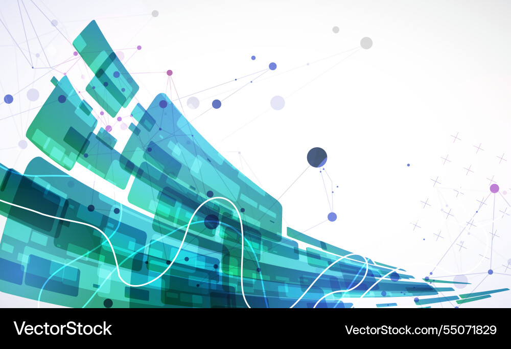 Abstract wave of rectangles with plexus elements Abstract wave of rectangles with plexus elements vector image
