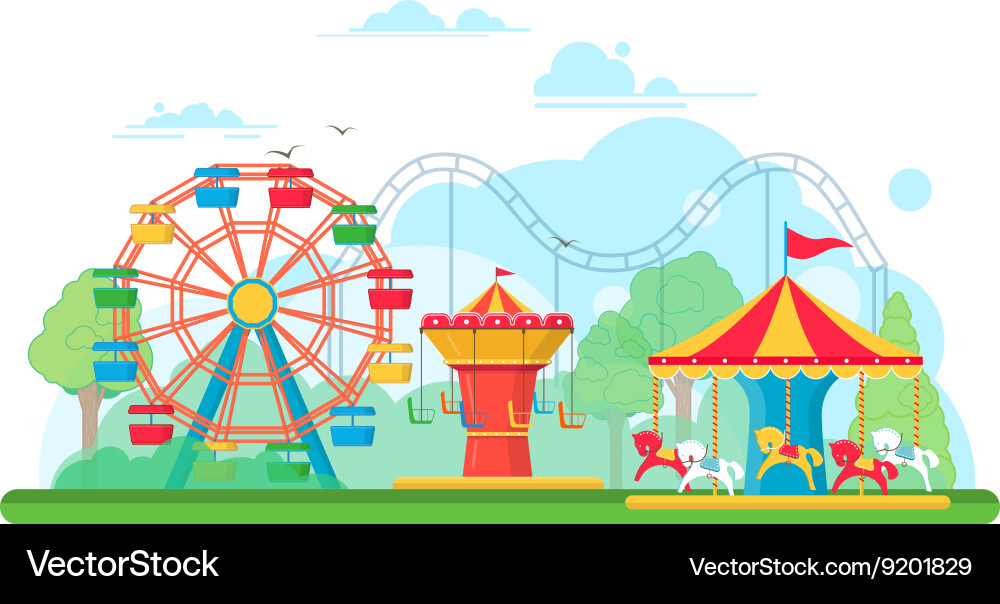 Amusement park Royalty Free Vector Image - VectorStock