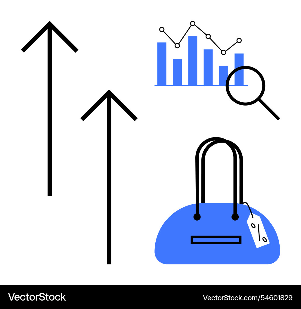 Analysis and growth concept with bar graph arrows Analysis and growth concept with bar graph arrows vector image