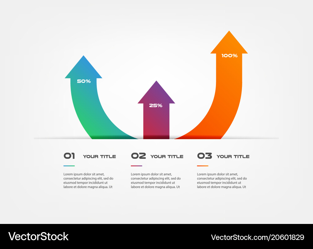 Arrows infographics step by element of chart Vector Image
