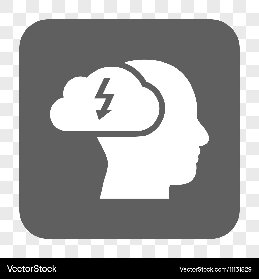 Brainstorming rounded square button vector image
