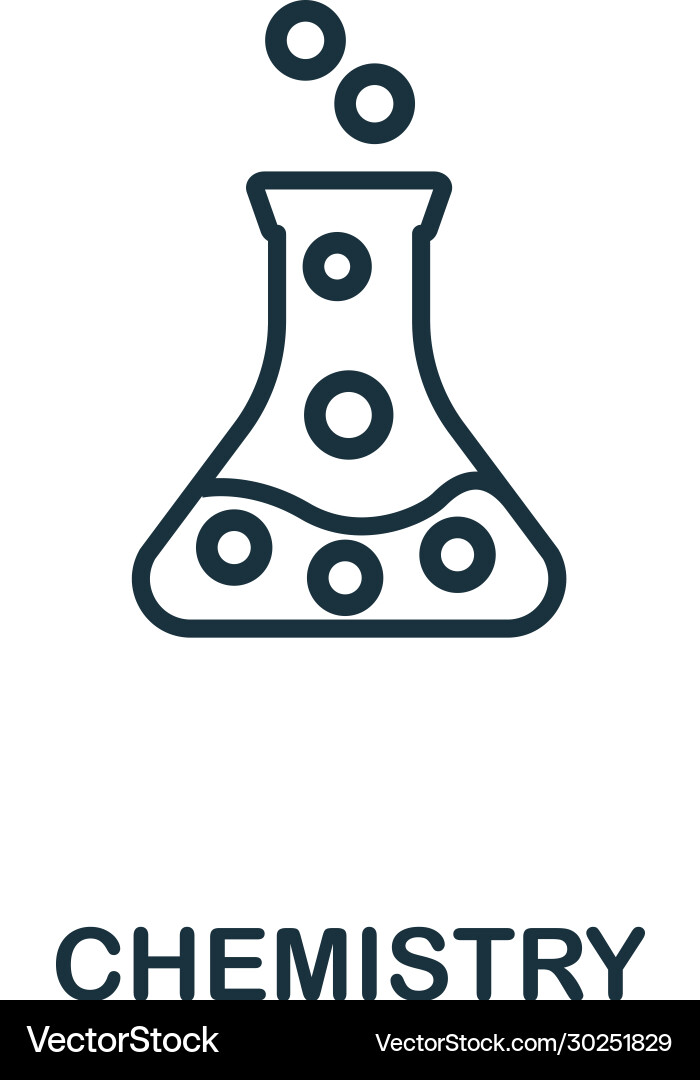 Chemistry icon simple line element from Vector Image
