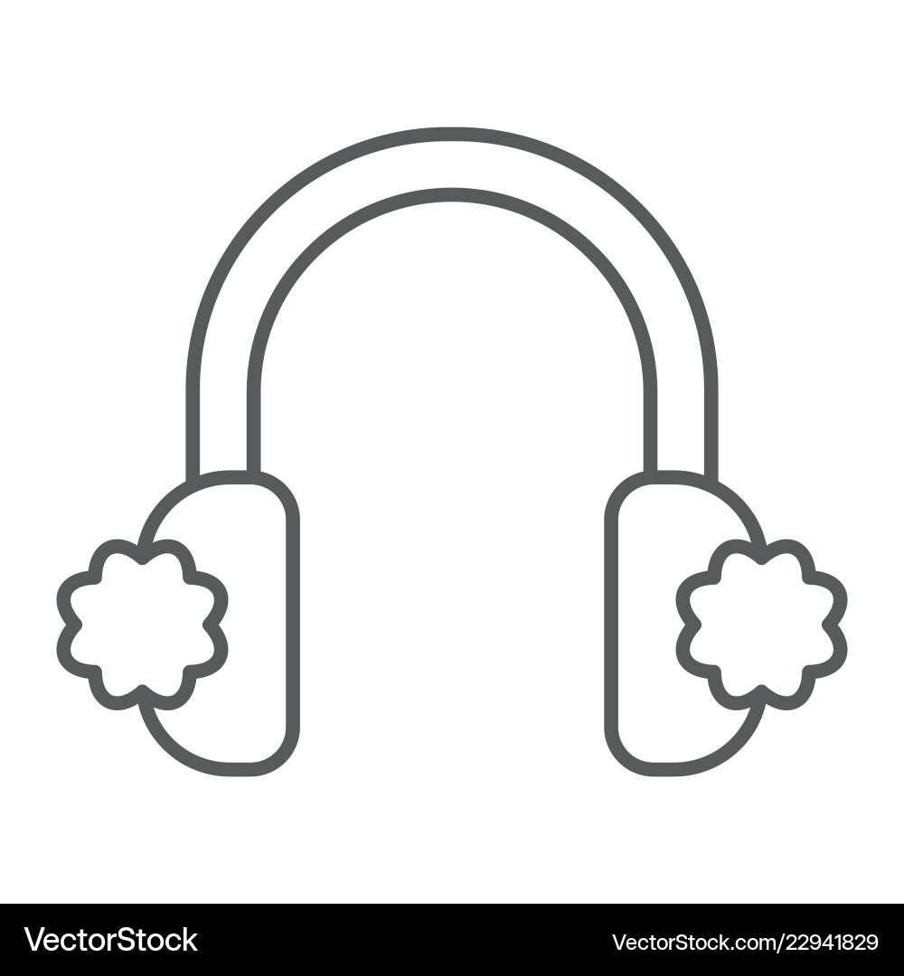 Earmuffs thin line icon clothing and winter ears Earmuffs thin line icon clothing and winter ears Vector Image