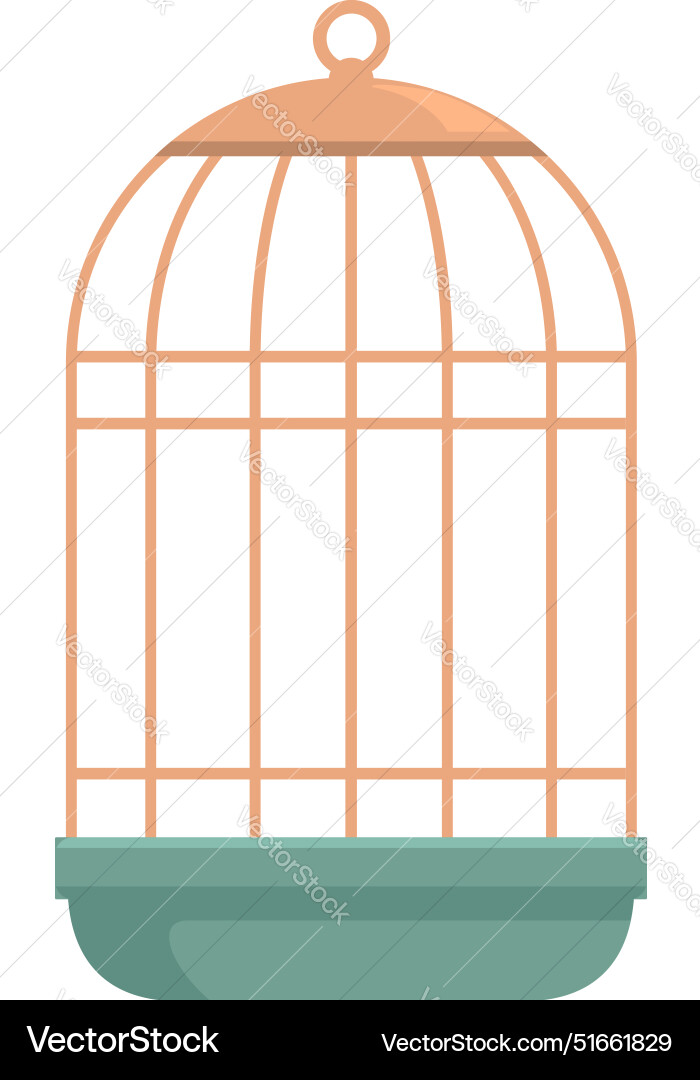 Empty birdcage standing on white background Vector Image