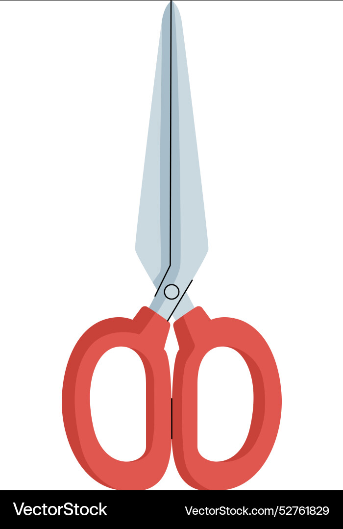 Flat scissors with red handles on a white Flat scissors with red handles on a white vector image