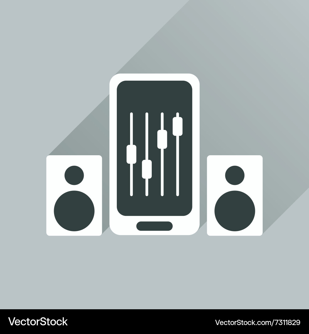 Flat web icon with long shadow mobile volume vector image