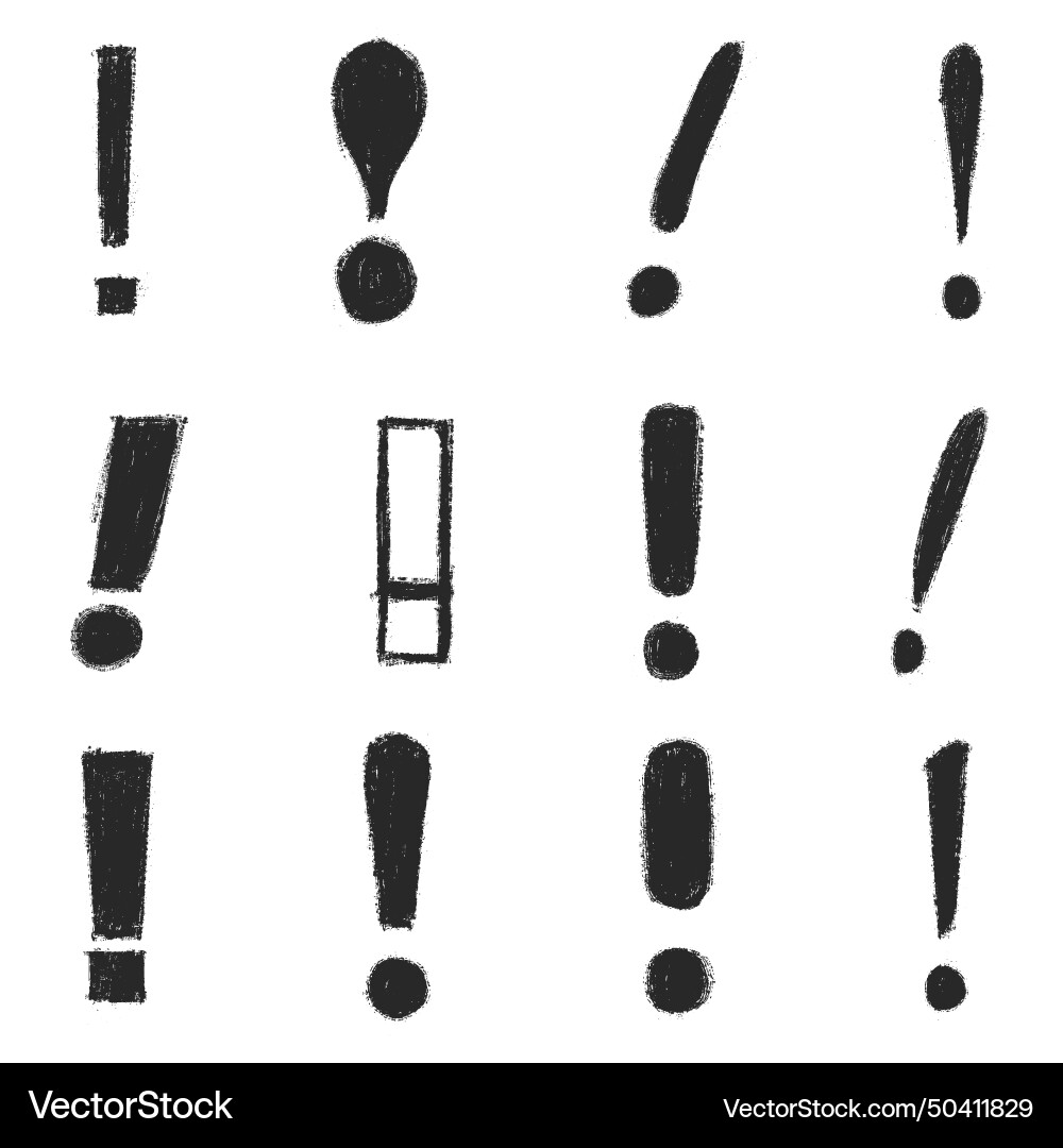 Hand drawn exclamation mark set Royalty Free Vector Image