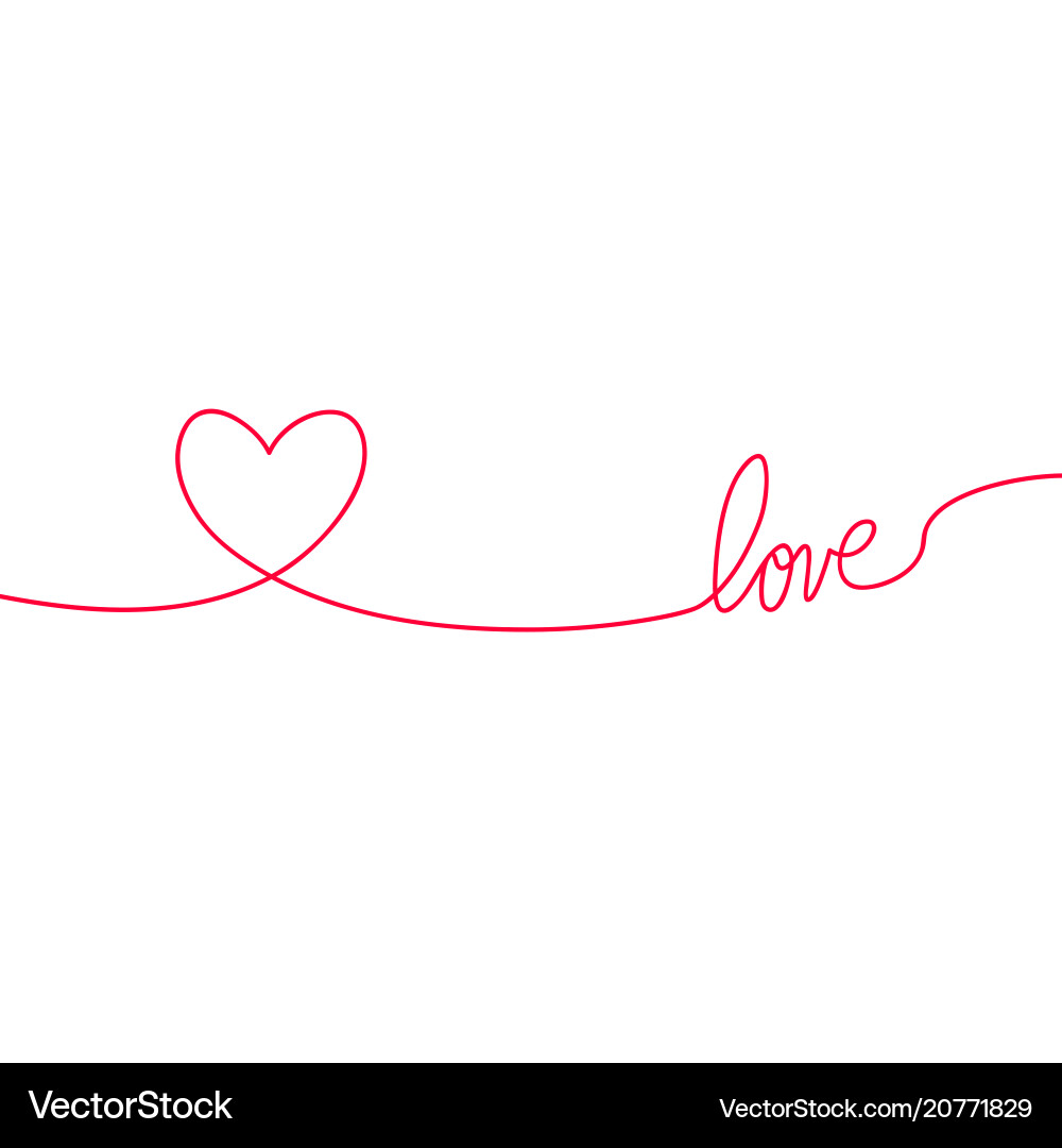 Heart in Continuous Lines vector image