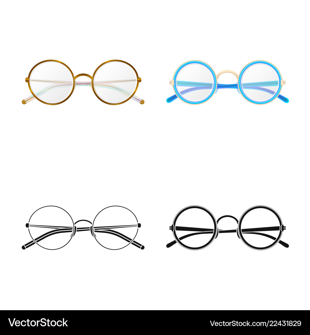 Isolated object of glasses and frame icon set vector image