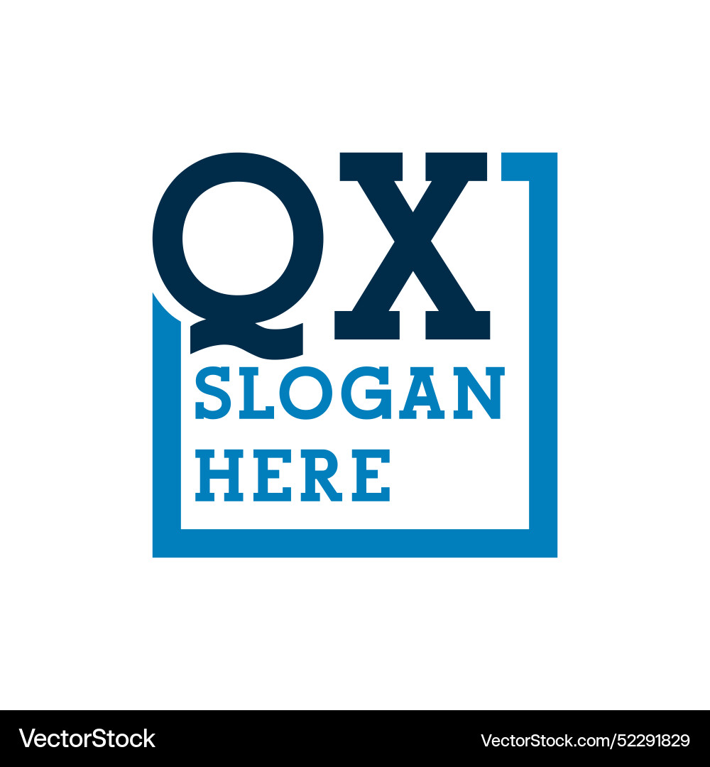 Minimal initials logo letters q and x qx initial Vector Image