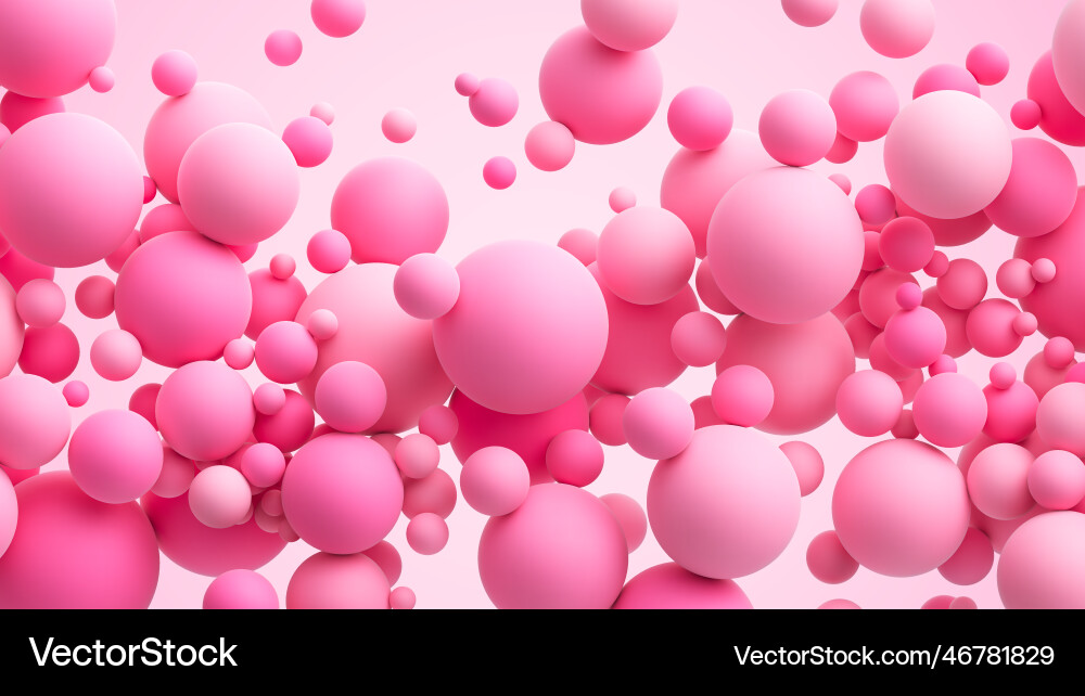 Pink soft random flying balls Royalty Free Vector Image