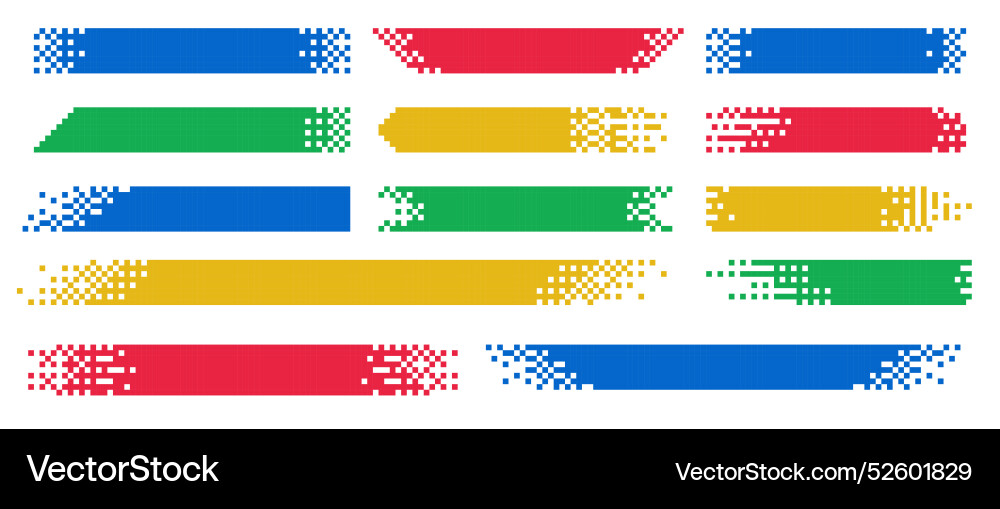 Pixel banner header footer color layout vector image