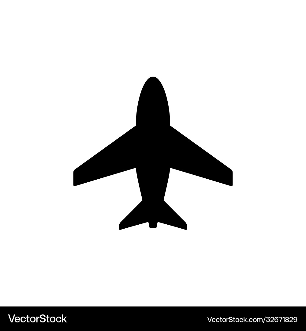 Plane or aircraft glyph icon Plane or aircraft glyph icon vector image