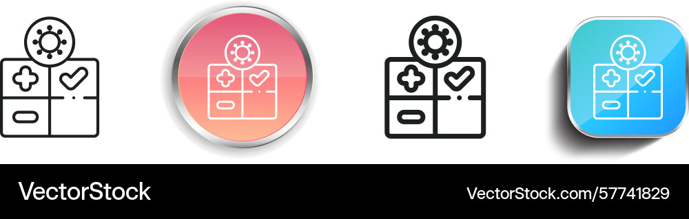 Positive icon thin linear regular and button Positive icon thin linear regular and button vector image