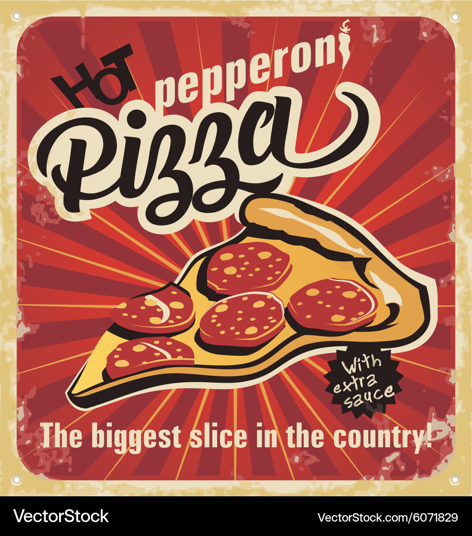 Retro Pizza Sign Poster vector image