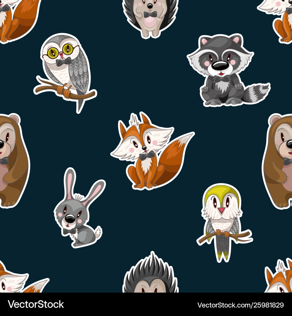 Seamless pattern with cute baby animals for kids Seamless pattern with cute baby animals for kids vector image