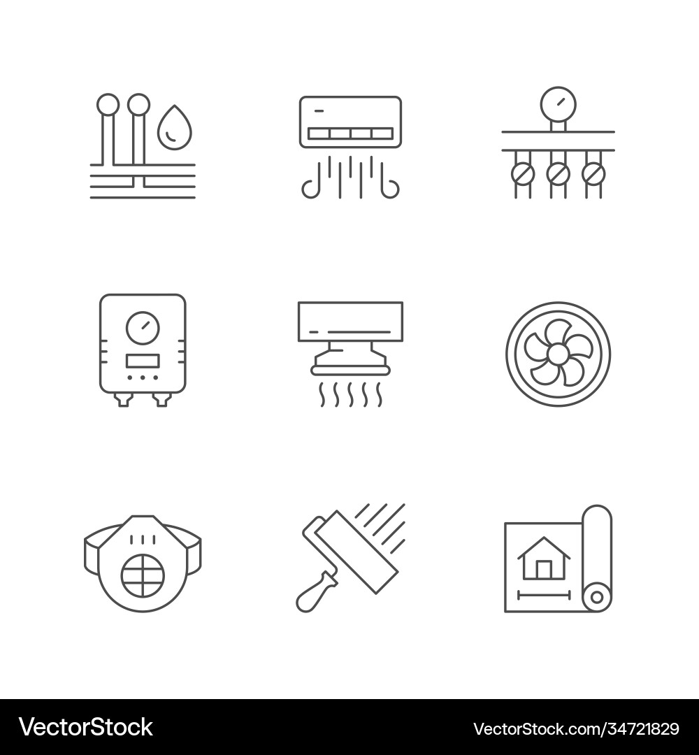 Set line icons house repair Set line icons house repair vector image
