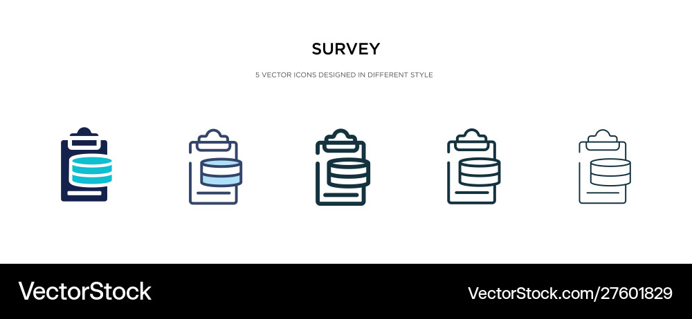 Survey icon in different style two colored Survey icon in different style two colored vector image