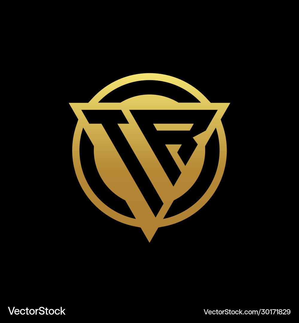 Tr logo monogram with triangle shape and circle Vector Image