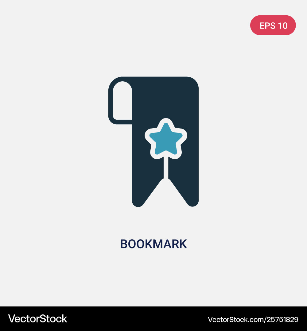 Two color bookmark icon from user interface Vector Image
