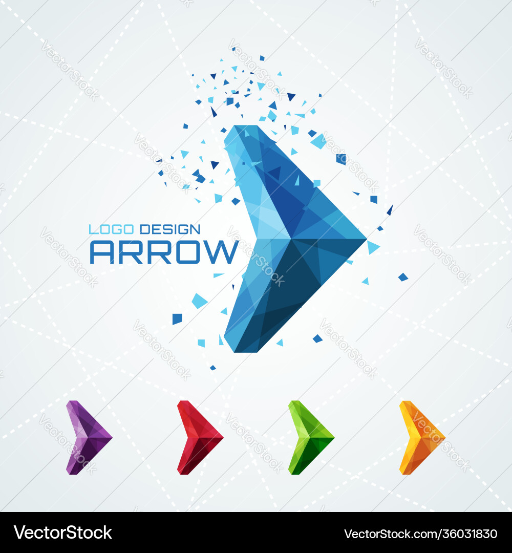 Abstract triangular arrow logo Vector Image
