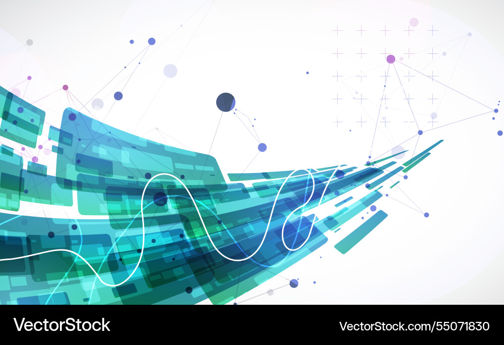 Abstract wave of rectangles with plexus elements Abstract wave of rectangles with plexus elements vector image