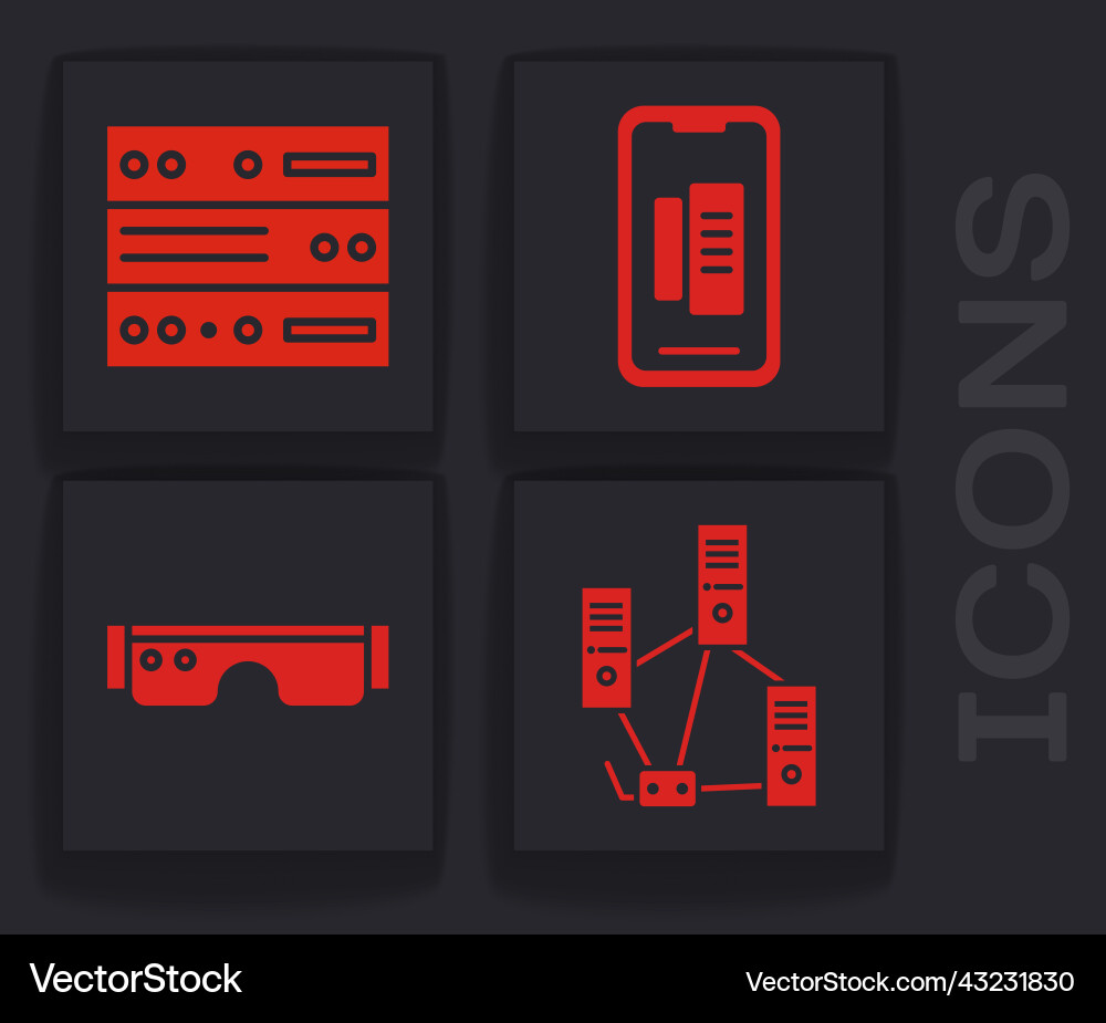 Computer-Netzwerk-Server-Daten-Webhosting Computer-Netzwerk-Server-Daten-Webhosting vektorbild