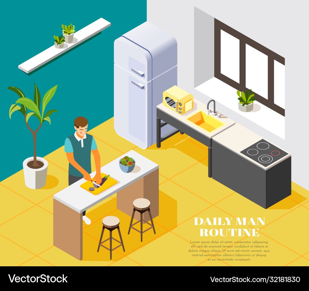 Daily routine background vector image