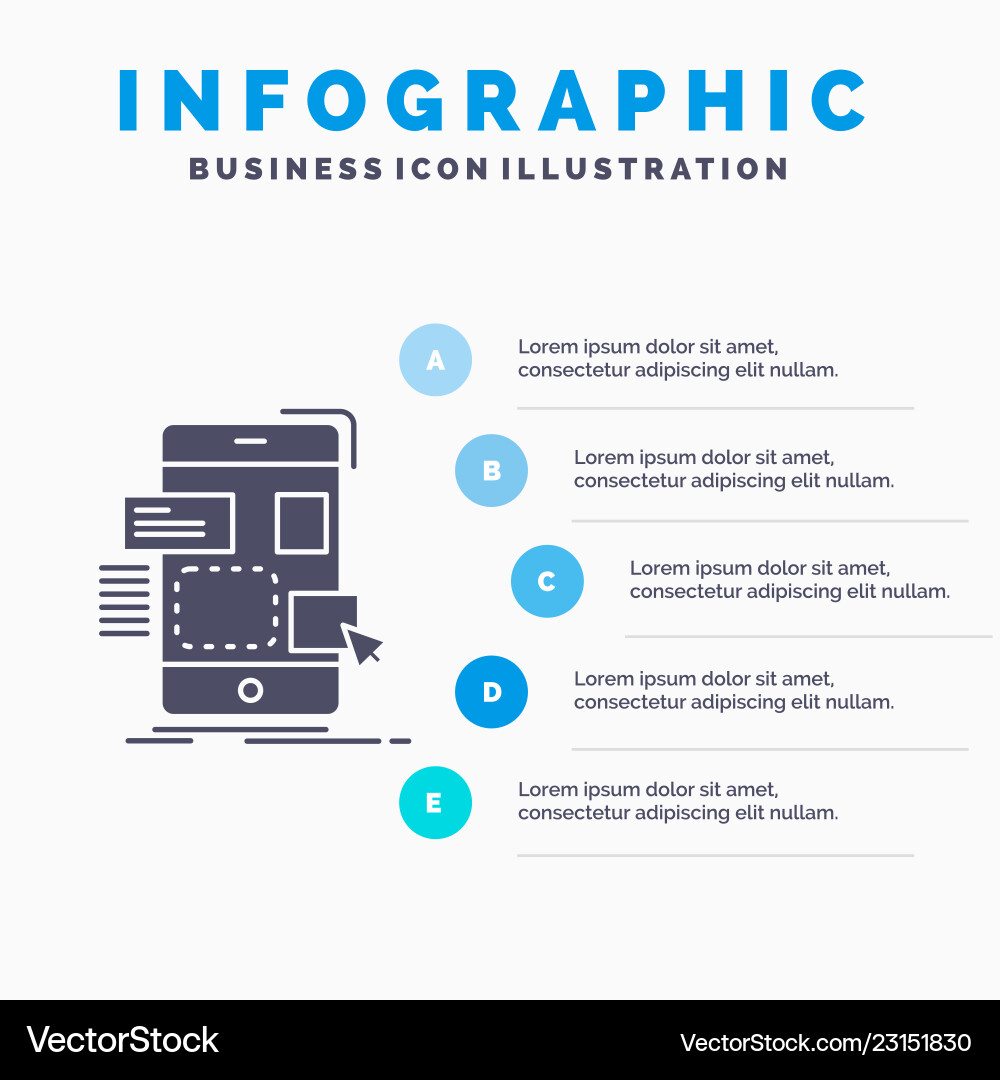 Drag mobile design ui ux infographics template Drag mobile design ui ux infographics template vector image