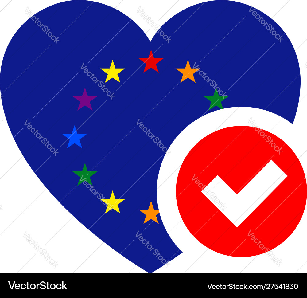 Flag in heart shape for your design Flag in heart shape for your design Vector Image