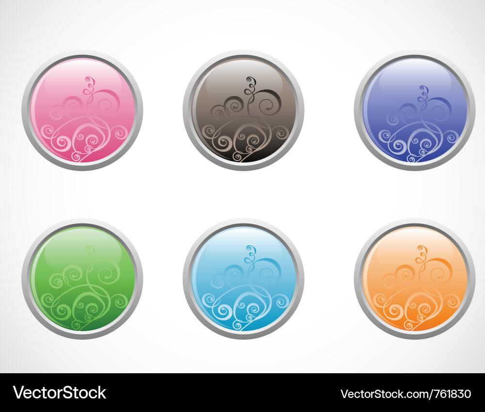 Glossy buttons Vector Image