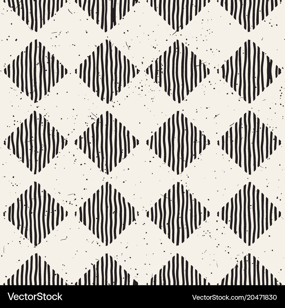 Hand drawn seamless repeating pattern with checker vector image