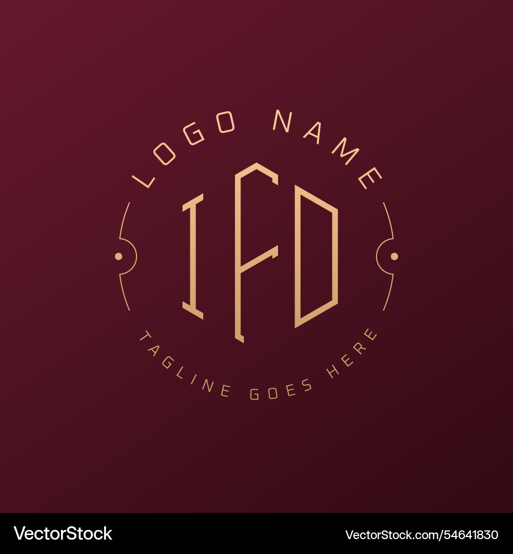 Luxury ifd logo design elegant letter – Royalty-Free Vector | VectorStock, image size:1000x1080
