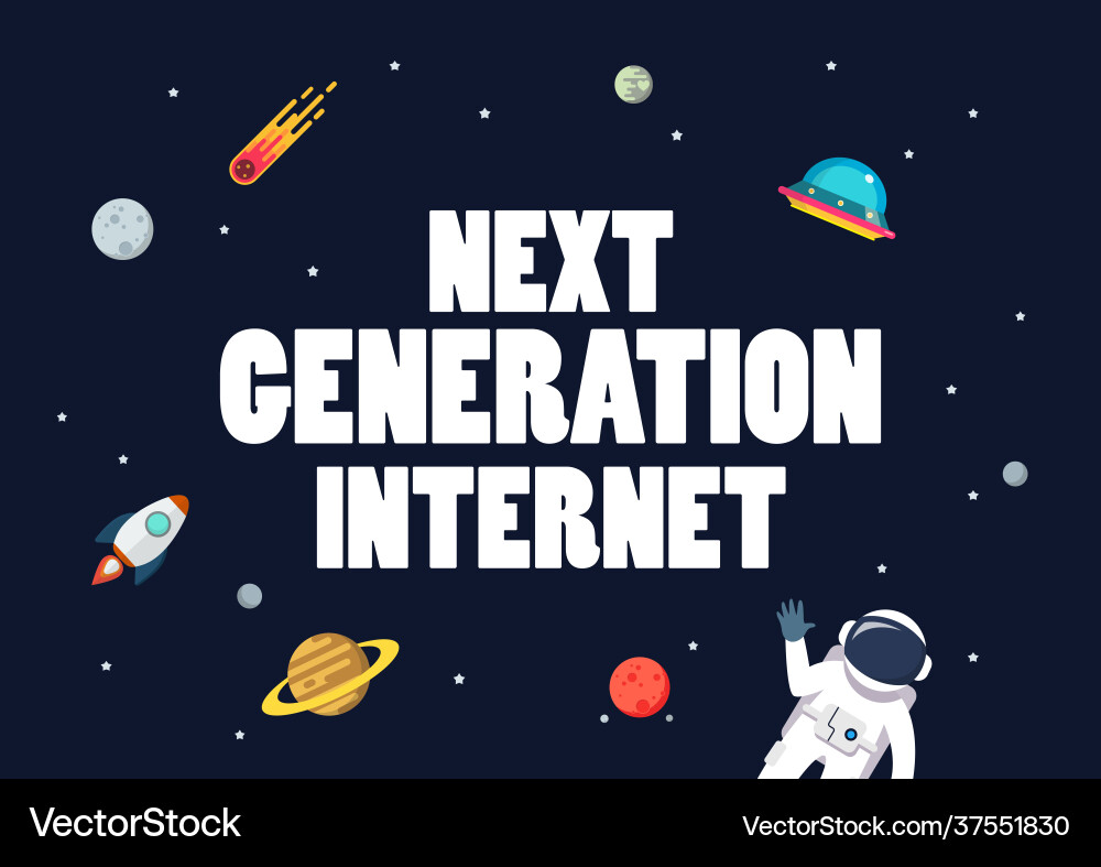 Next generation internet with space background Vector Image