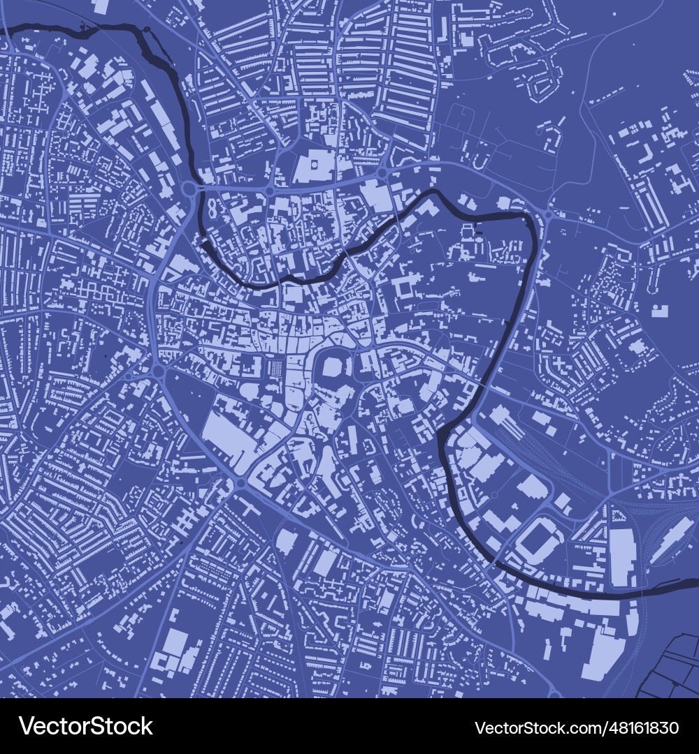 Norwich map blue poster Norwich map blue poster vector image