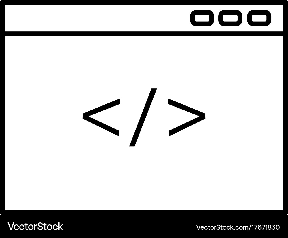 Programming Code-Fenster-Symbol Vektorbild