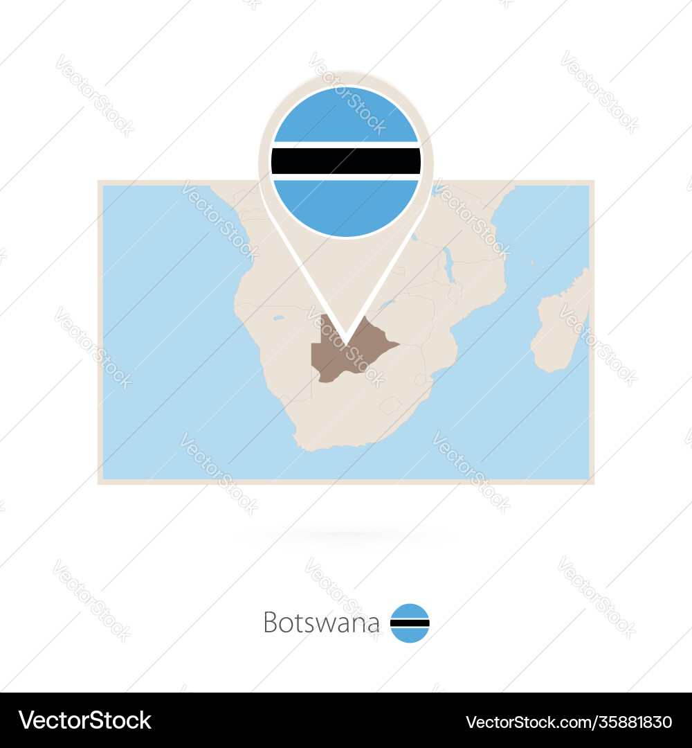 Rectangular map botswana with pin icon Rectangular map botswana with pin icon vector image