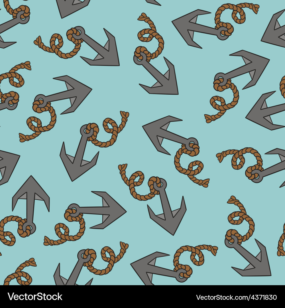 Seamless texture with pattern of stylized anchors Vector Image