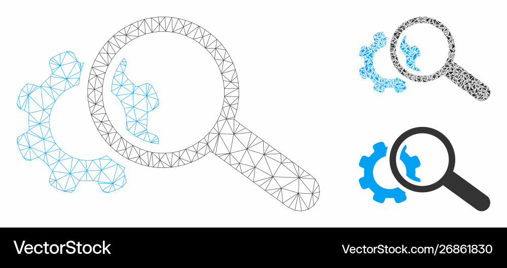 Seo tools mesh network model and triangle vector image