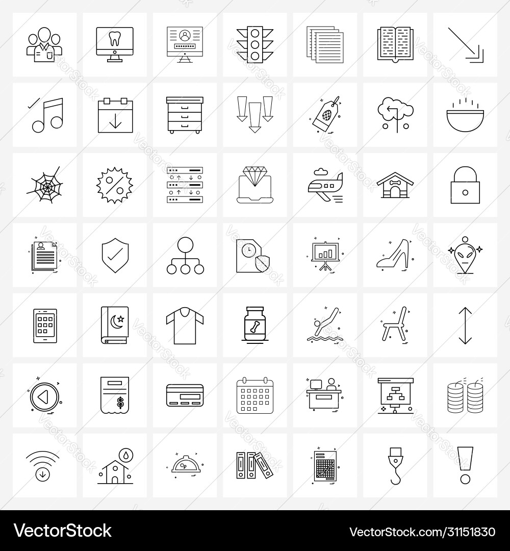 Set 49 simple line icons data travel login vector image