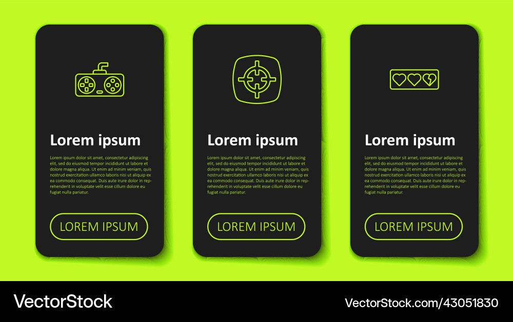 Set line game controller or joystick target sport Vector Image