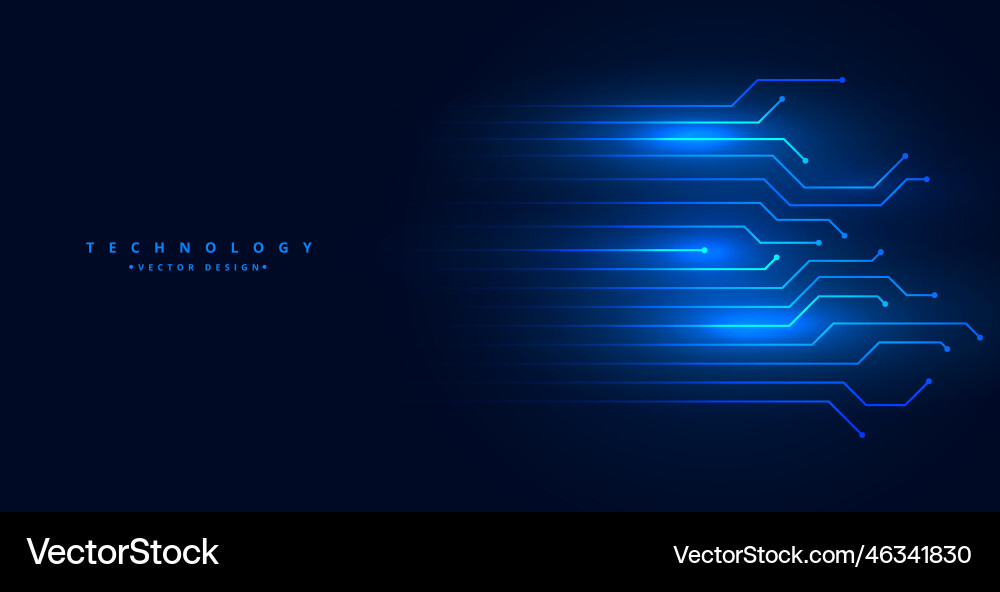 Technological background with circuit lines vector image