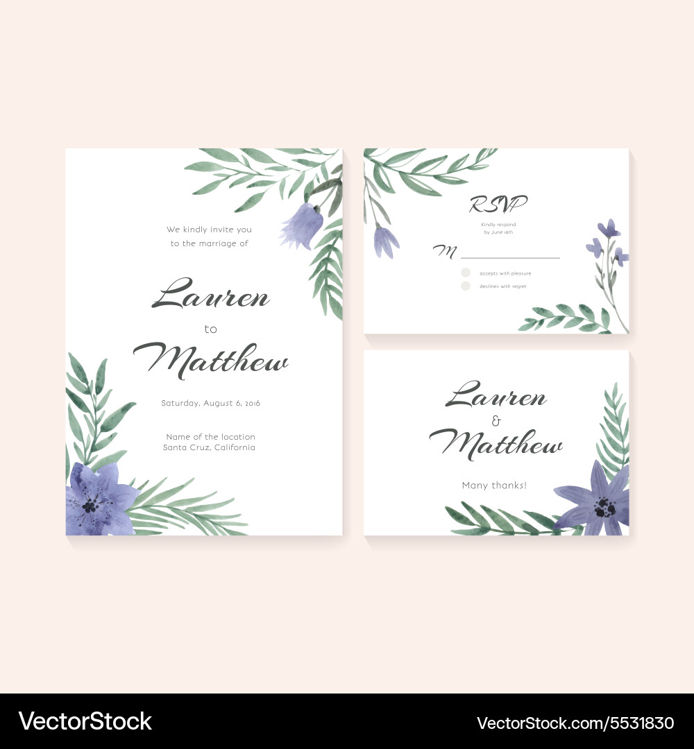Wedding cards collection Wedding cards collection Vector Image