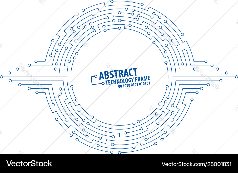 Abstract technology round frame vector image