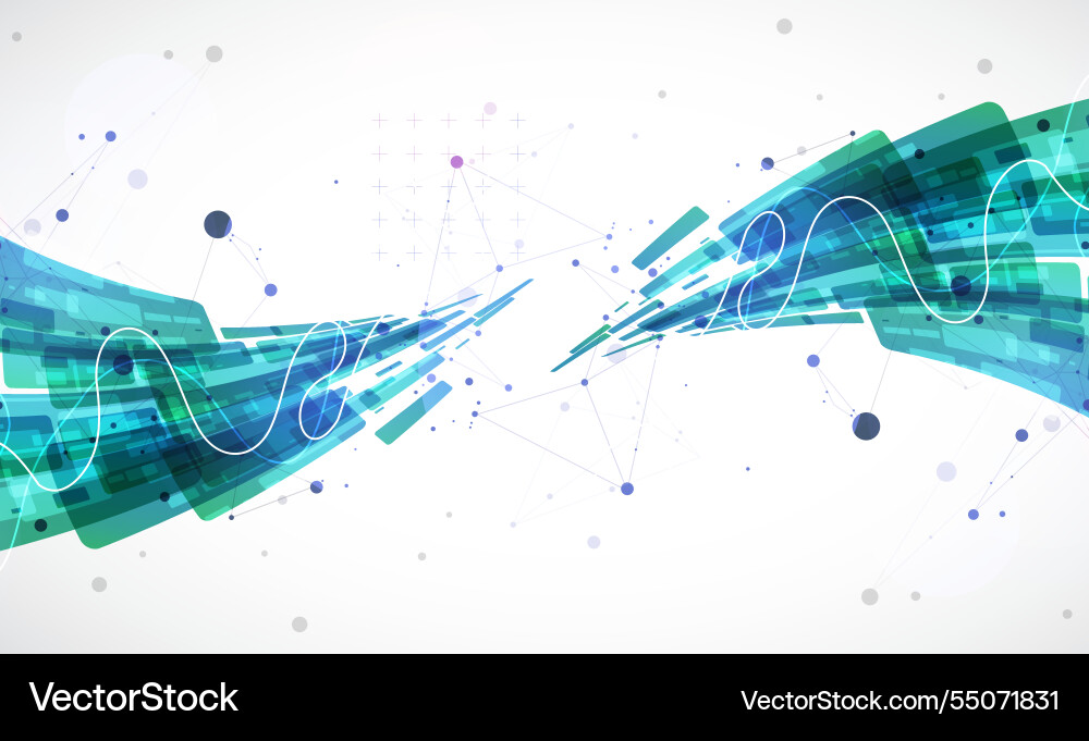 Abstract wave of rectangles with plexus elements Abstract wave of rectangles with plexus elements vector image