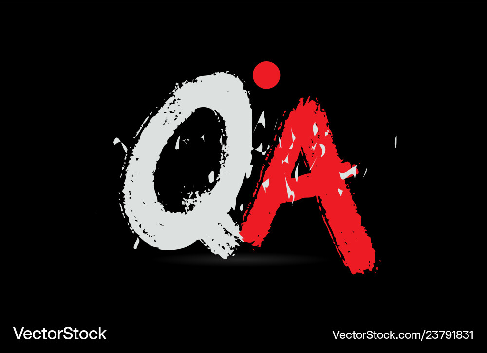 Alphabet letter combination qa q a with grunge vector image