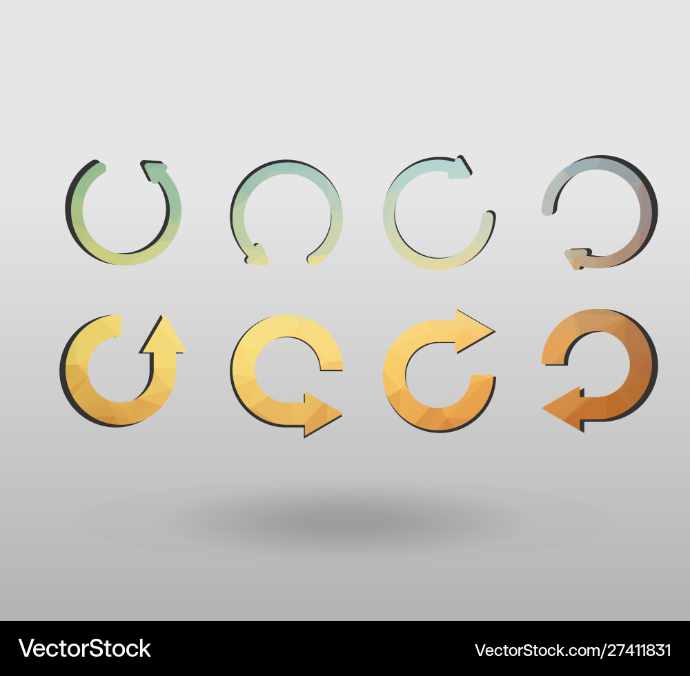 Arrow refresh icon reload sign set with polygonal Vector Image